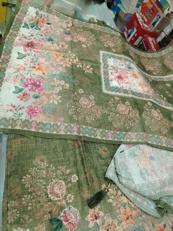 Green_Floral_Print_Straight_Kurta_Set_For_Women