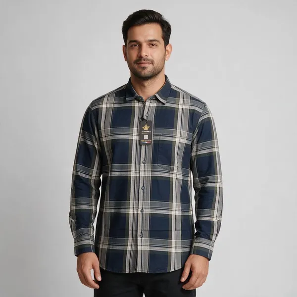 Navy_Checked_Full_Sleeve_Shirt_For_Men
