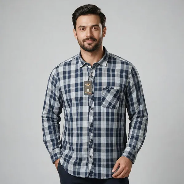 Navy_Oxford_Regular_Fit_Checked_Shirt_for_Men