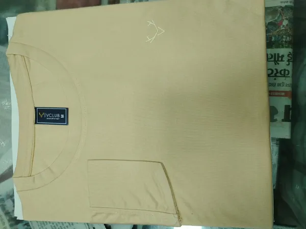 Beige_Casual_Round_Neck_T-Shirt_for_Men