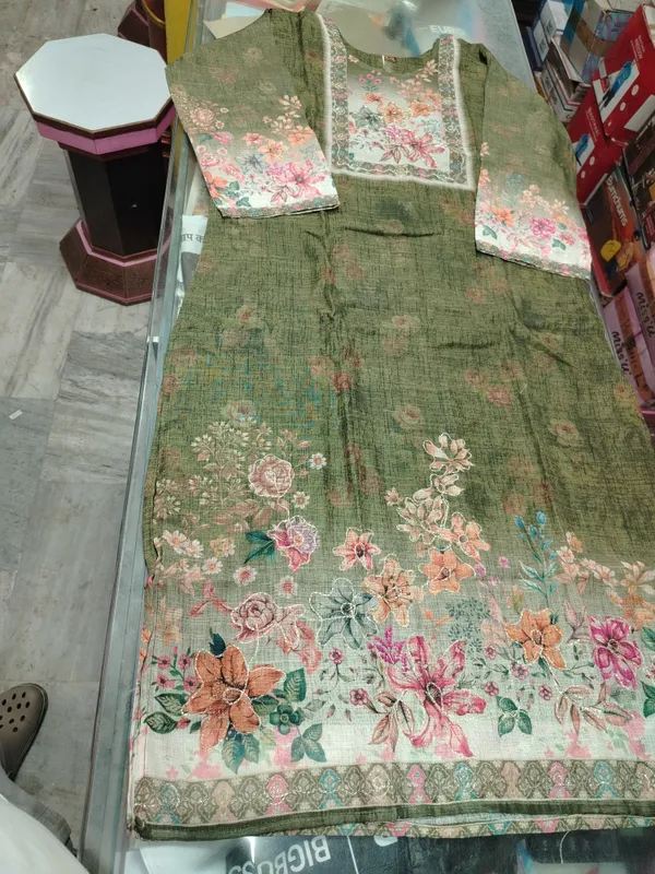 Green_Floral_Print_Straight_Kurta_Set_For_Women
