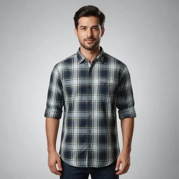 Navy_Plaid_Casual_Shirt_for_Men