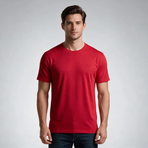Red_Crew_Neck_Short_Sleeve_T-Shirt_for_Men