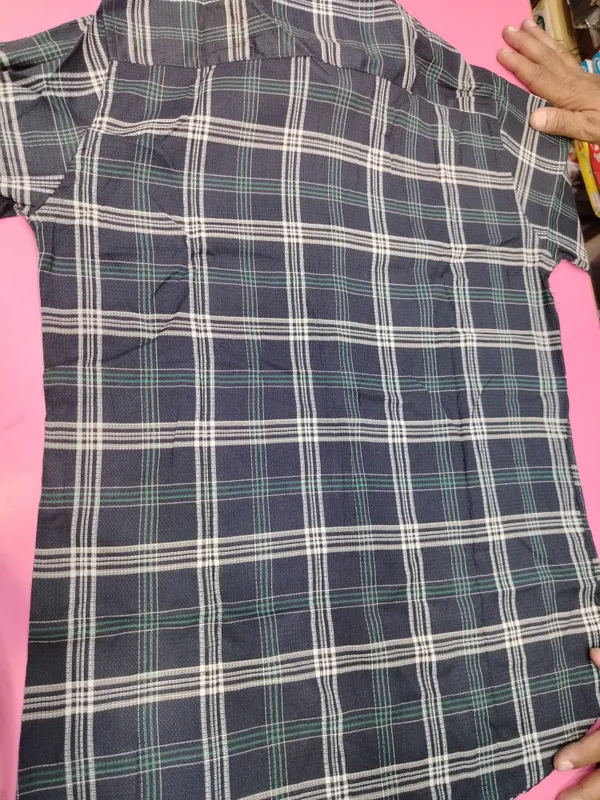 Navy_Plaid_Short_Sleeve_Shirt_for_Men