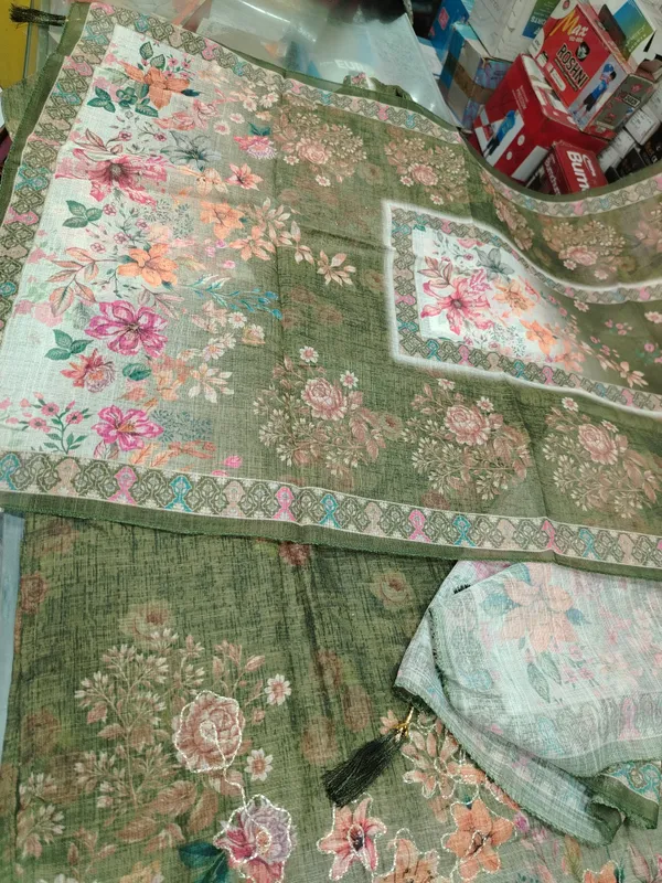 Green_Floral_Print_Straight_Kurta_Set_For_Women
