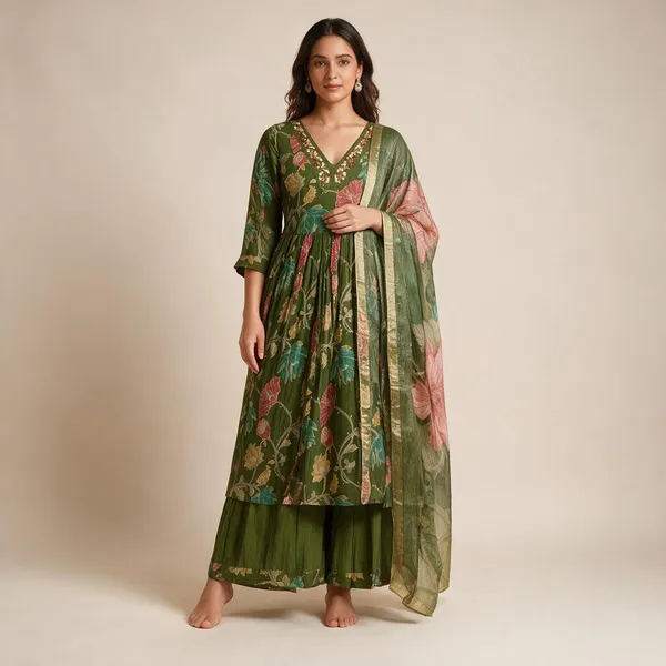 Green_Printed_Unstitched_Suit_Set_for_Women