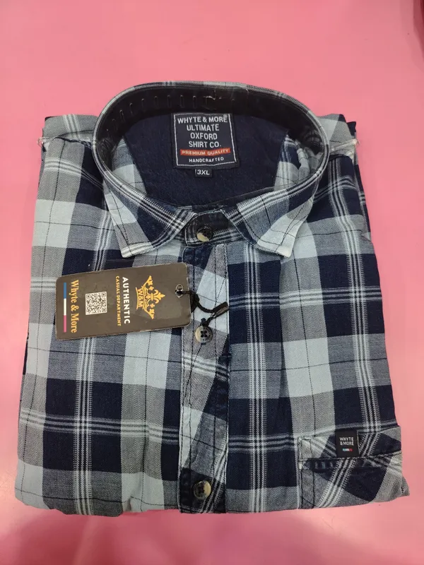 Navy_Grey_Oxford_Checked_Shirt_for_Men