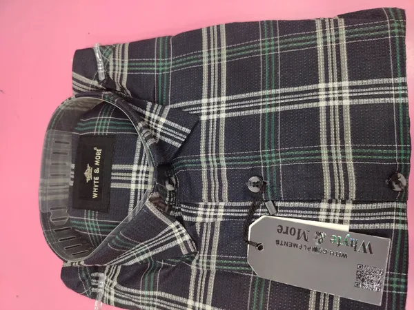 Navy_Plaid_Short_Sleeve_Shirt_for_Men