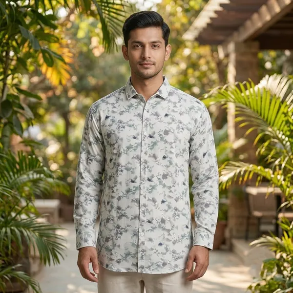 White_Printed_Straight_Shirt_For_Men