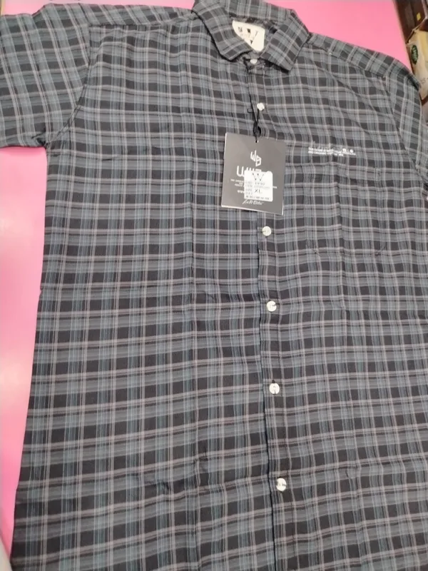 Grey_Plaid_Short_Sleeve_Shirt_for_Men