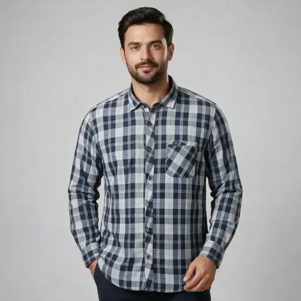 Navy_Oxford_Regular_Fit_Checked_Shirt_for_Men