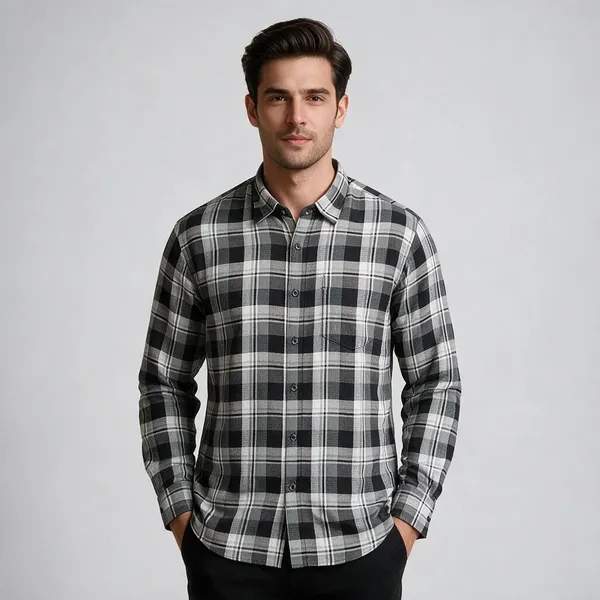 Black_Checkered_Regular_Fit_Shirt_for_Men