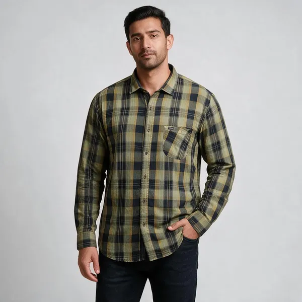 Olive_Cotton_Checked_Casual_Shirt_for_Men