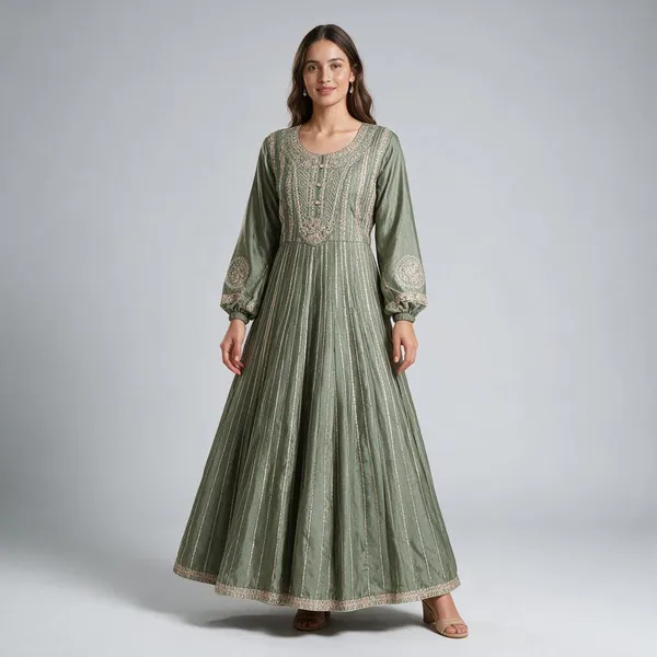 Sage_Green_Embroidered_Flared_Lehenga_Choli_For_Women