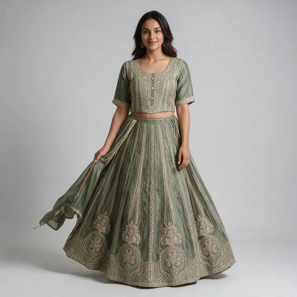 Sage_Green_Embroidered_Flared_Lehenga_Choli_For_Women