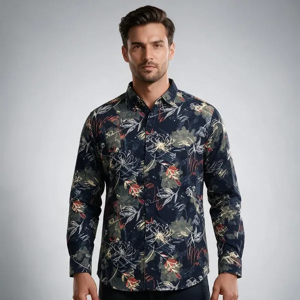 Navy_Printed_Casual_Shirt_for_Men