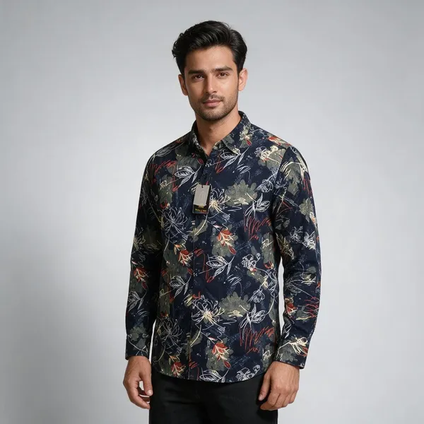 Navy_Printed_Casual_Shirt_for_Men