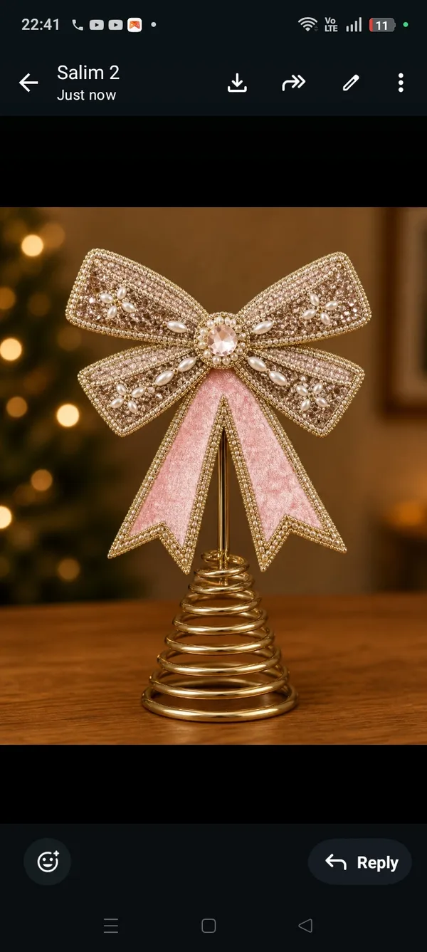 Pink_Bow_Christmas_Tree_Topper_With_Spiral_Stand