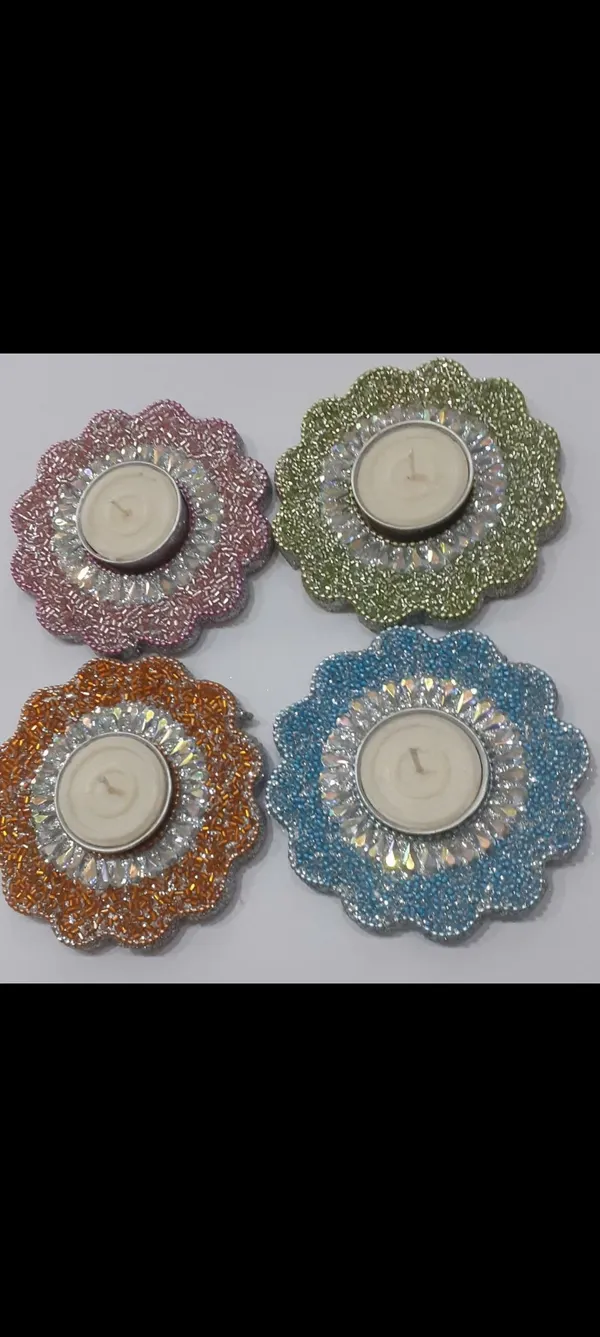 Beaded_Decorative_Floral_Tealight_Candle_Holder_Set_Of_4