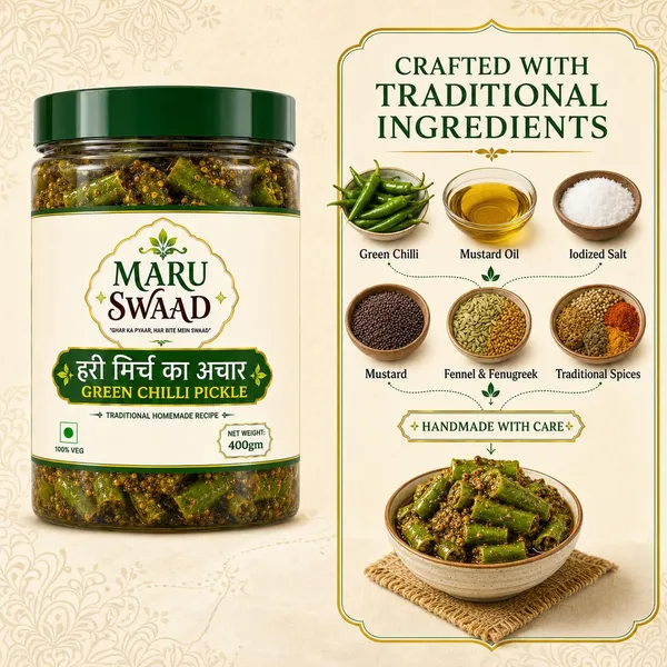 Maru_Swaad_Green_Chillies_Pickle_400_Grams