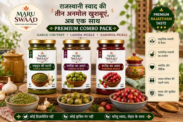 Maru_Swaad_Garlic_Chutney_Lasoda_Karonda_Pickle_Combo_Pack_Of_3_400_Grams_Each