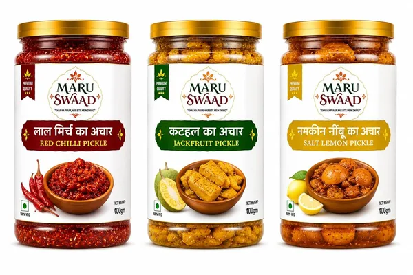 Maru_Swaad_Kathal_Salt_Lemon_Red_Chillies_Pickle_Combo_Pack_Of_3_400_Grams_Each