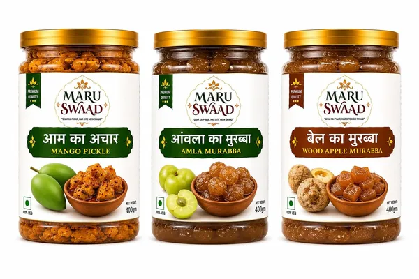 Maru_Swaad_Mango_Aamla_Ka_Murabba_Bail_Ka_Murabba_Pickle_Combo_Pack_Of_3_400_Grams_Each