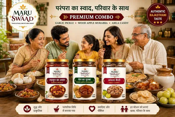 Maru_Swaad_Aamla_Candy_Bail_Ka_Murabba_Garlic_Pickle_Combo_Pack_Of_3_400_Grams_Each