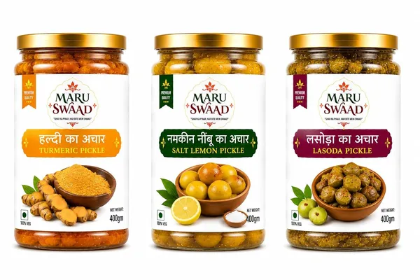 Maru_Swaad_Kathal_Salt_Lemon_Lasoda_Pickle_Combo_Pack_Of_3_400_Grams_Each