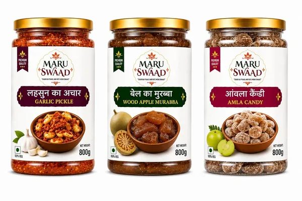 Maru_Swaad_Bail_Ka_Murabba_Garlic_Aamla_Candy_Pickle_Combo_Pack_Of_3_800_Grams_Each