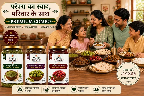 Maru_Swaad_Lasoda_Garlic_Chutney_Karonda_Pickle_Combo_Pack_Of_3_800_Grams_Each