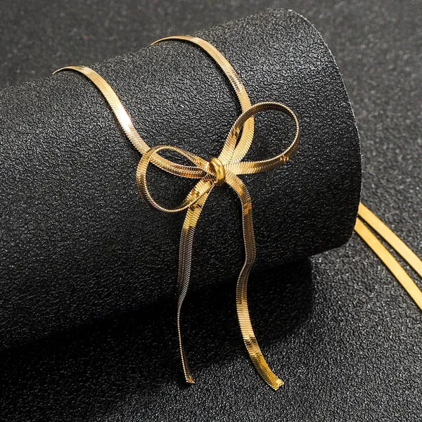 Gold_Tone_Bow_Design_Necklace_for_Women