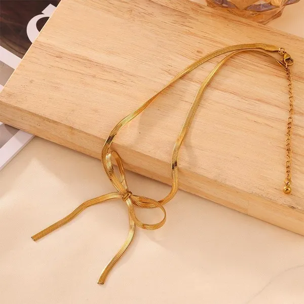 Gold_Tone_Bow_Design_Necklace_for_Women