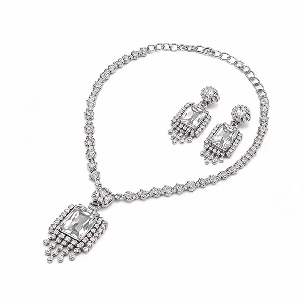 Silver_Stainless_Steel_Crystal_Statement_Necklace_And_Earrings_Set_For_Women