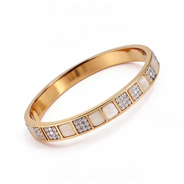 Gold_Stainless_Steel_Stone_Embellished_Bangle_Bracelet_For_Women