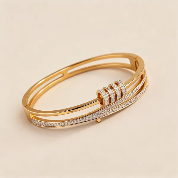 Gold_Stainless_Steel_Crystal_Cluster_Bangle_Bracelet_For_Women