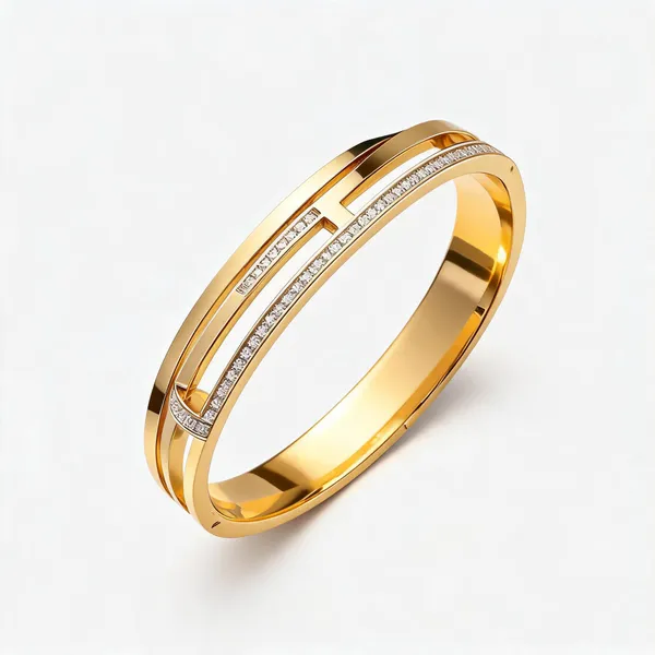 Gold_Stainless_Steel_Dual_Row_Stone_Accent_Bangle_For_Women