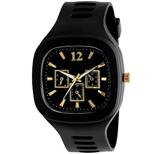 ZYVRA_Black_Faux_Leather_Analog_Watch_For_Unisex