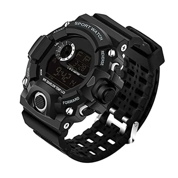 ZYVRA_Black_Faux_Leather_Digital_Watch_For_Unisex