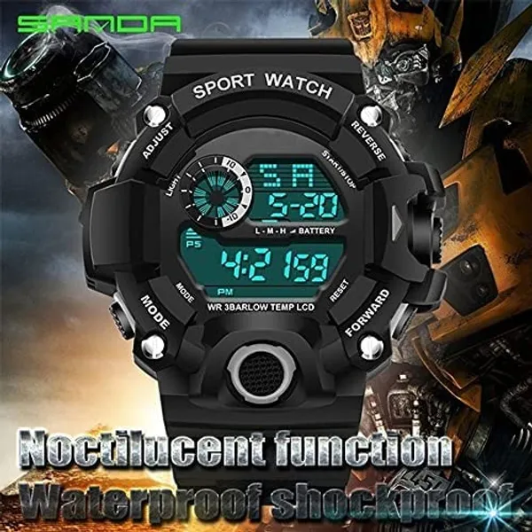 ZYVRA_Black_Faux_Leather_Digital_Watch_For_Unisex
