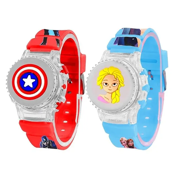 ZYVRA_Red-Blue_Faux_Leather_Analog_Watch_For_Unisex