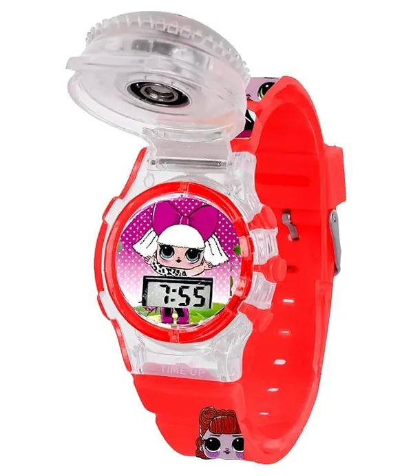 ZYVRA_Navyblue_&_Red_Faux_Leather_Digital_Watch_For_Unisex
