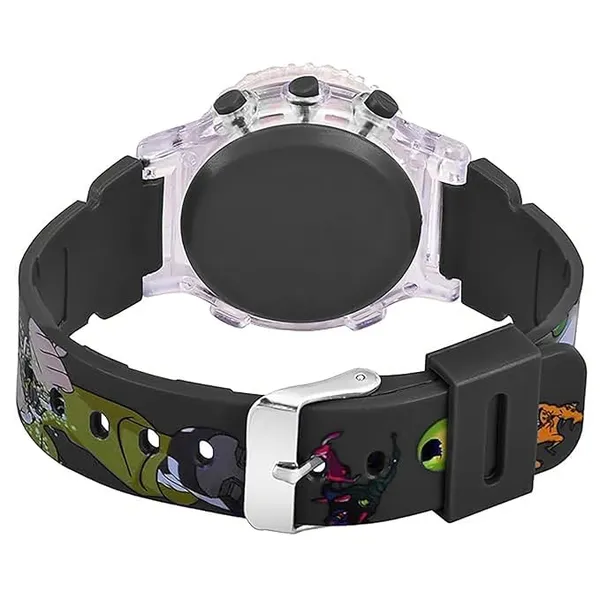 ZYVRA_Black_&_Pink_Faux_Leather_Digital_Watch_For_Unisex