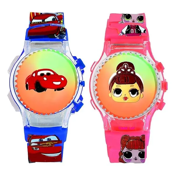 ZYVRA_Navyblue_&_Pink_Faux_Leather_Digital_Watch_For_Unisex