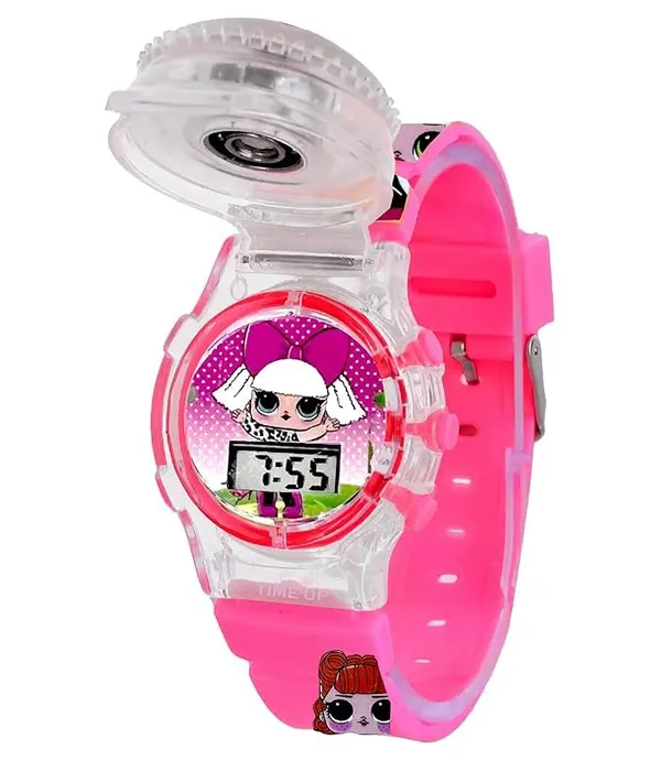 ZYVRA_Navyblue_&_Pink_Faux_Leather_Digital_Watch_For_Unisex
