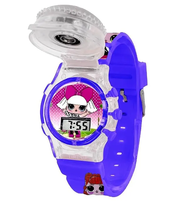 ZYVRA_Navyblue_&_Purple_Faux_Leather_Digital_Watch_For_Unisex