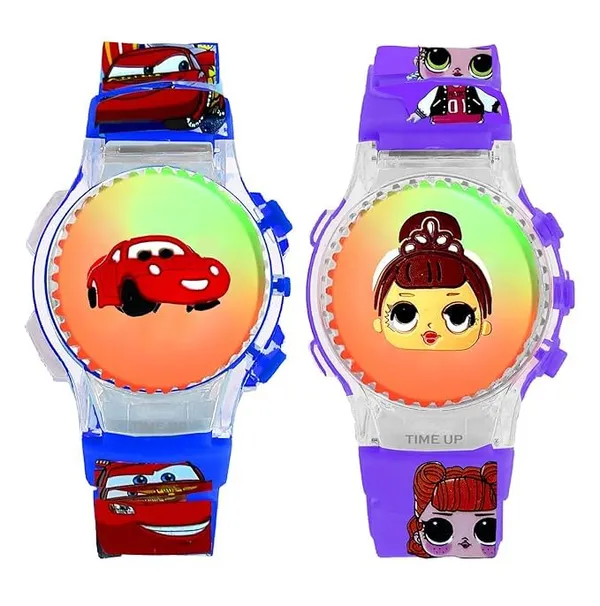 ZYVRA_Navyblue_&_Purple_Faux_Leather_Digital_Watch_For_Unisex