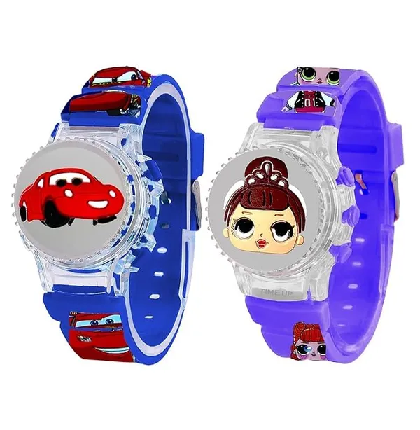 ZYVRA_Navyblue_&_Purple_Faux_Leather_Digital_Watch_For_Unisex