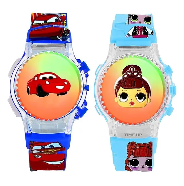 ZYVRA_Red_&_Blue_Faux_Leather_Digital_Watch_For_Unisex