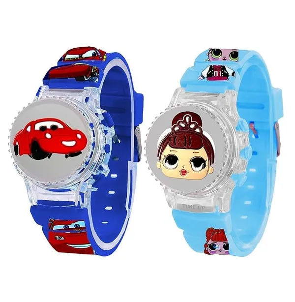 ZYVRA_Red_&_Blue_Faux_Leather_Digital_Watch_For_Unisex